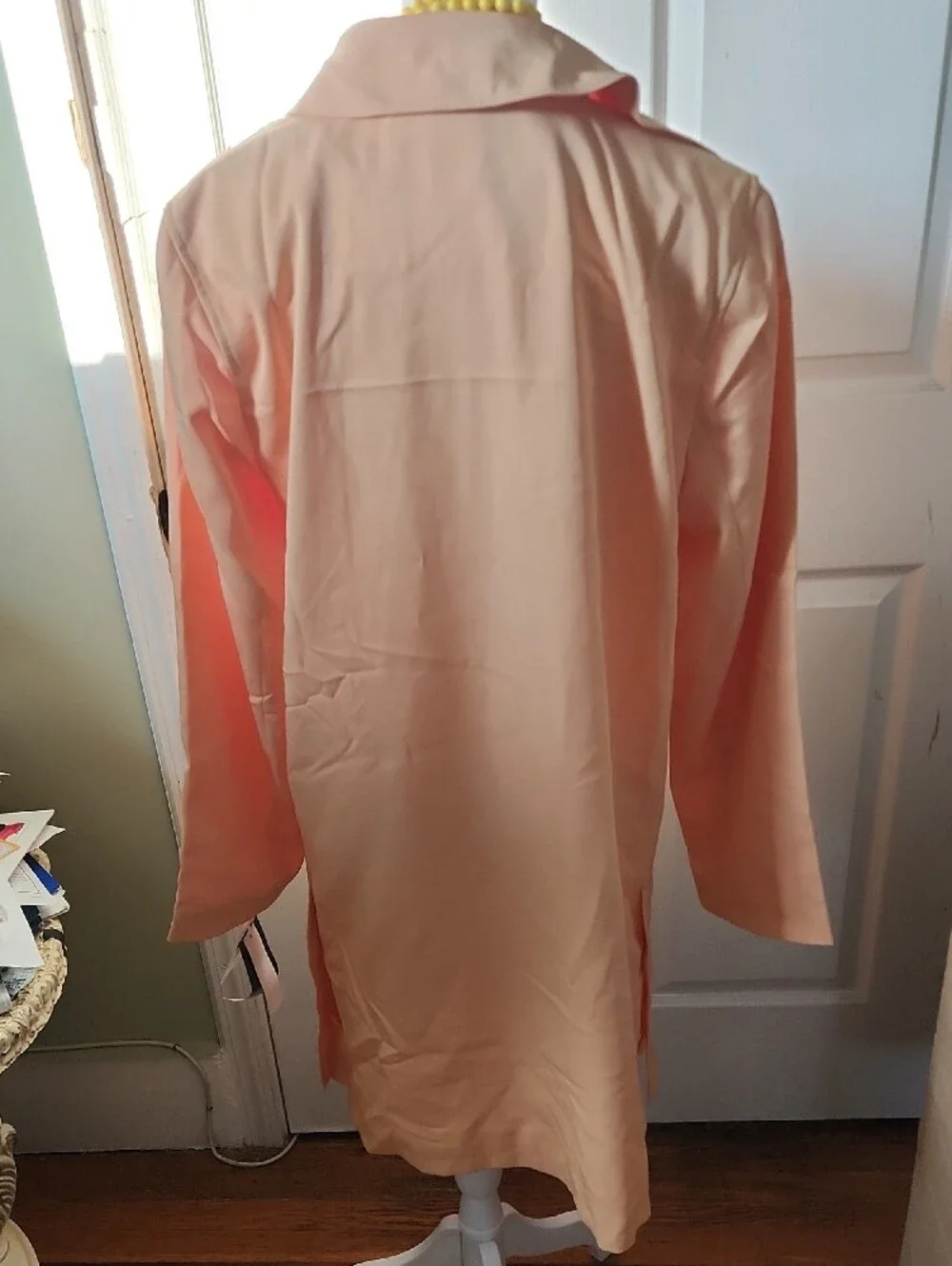 Women's Peach Single-Button Trench Coat
